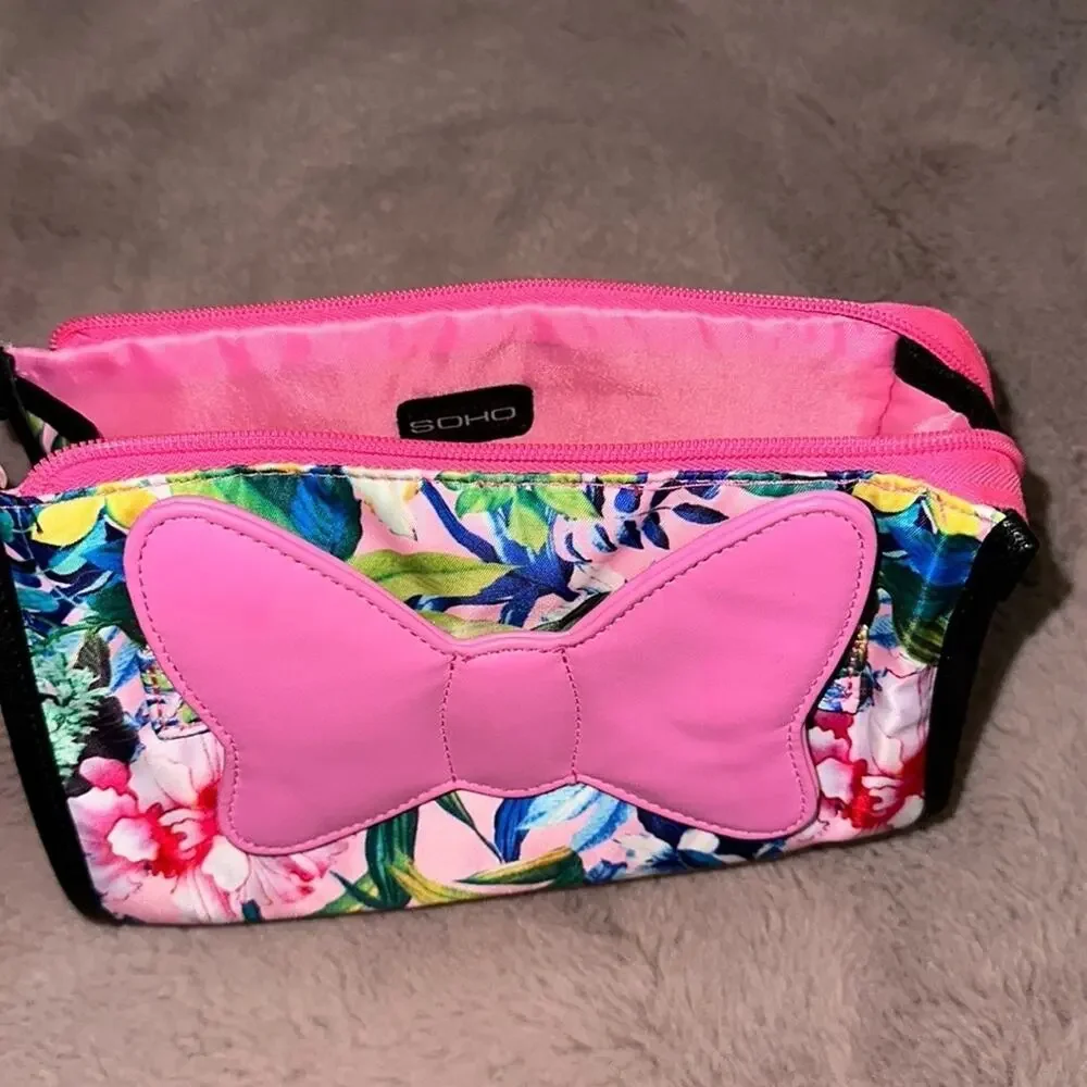 London SOHO New York - Minnie Mouse Cosmetic Bag (Clutch) with Pink Bow